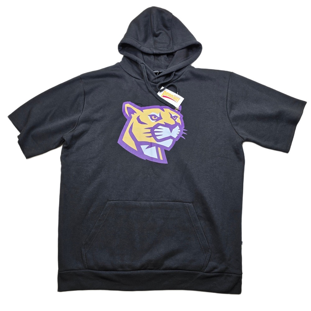 Pennant Short Sleeve Hoodie Mens 2XL Black COACH DEACON‎ Lions Sweatshirt NEW